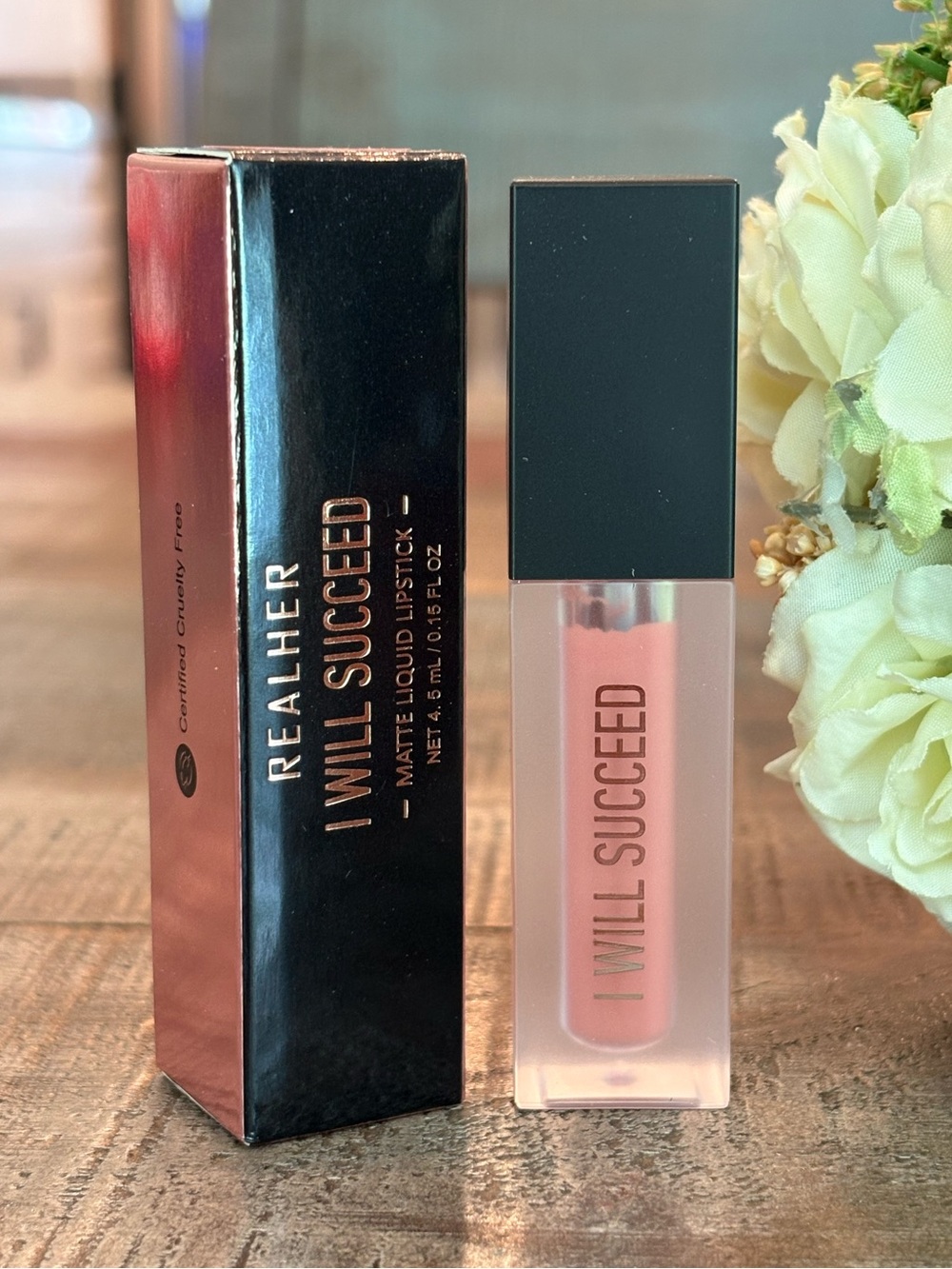 New REALHER Matte LIQUID LIPSTICK in I WILL SUCCEED {Blushing Nude}